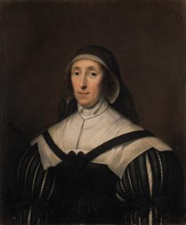 Cornelis Jonson - Portrait of Lady Palmer, half-length, in a black dress with a white collar