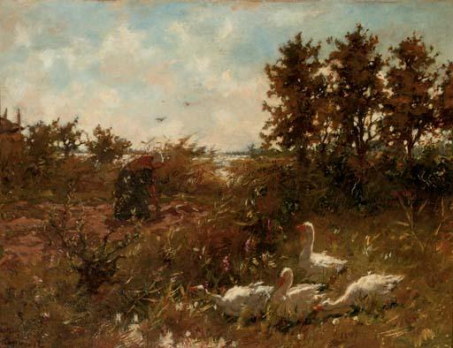 Cornelis Koppenol - Geese in a garden