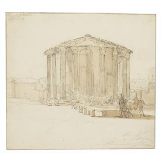 Cornelis Kruseman - The temple of Hercules Victor in Rome