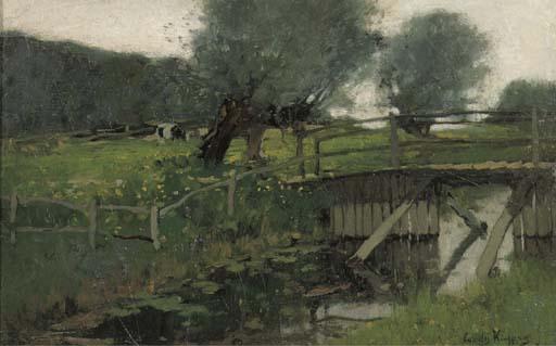Cornelis Kuypers - Summer: landscape with a bridge