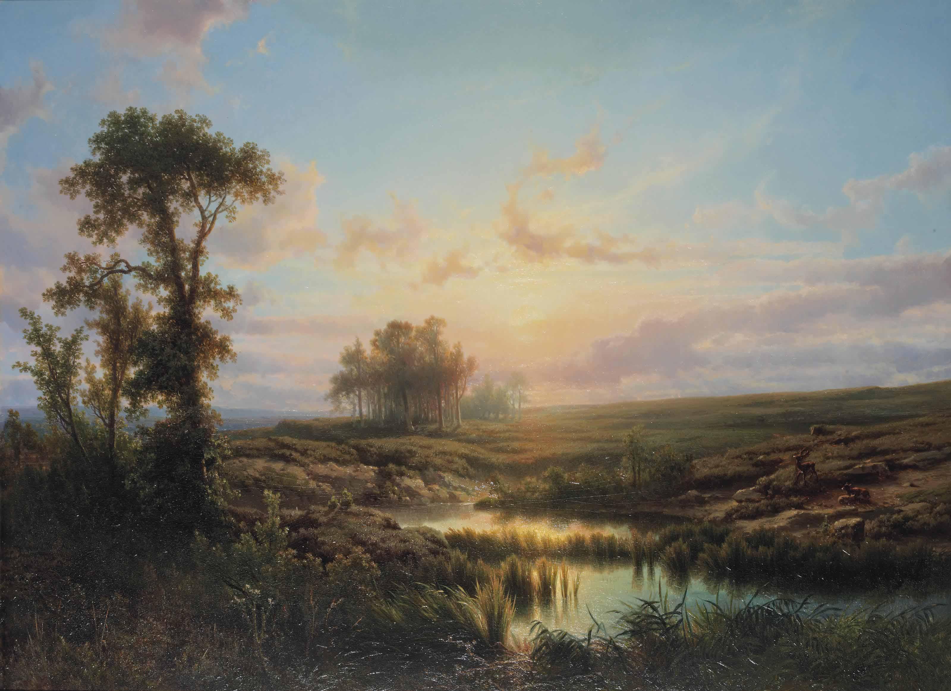 Cornelis Lieste - Sunlit landscape