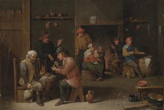 Cornelis Mahu - A tavern interior