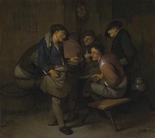 Cornelis Pietersz. Bega - Six Peasants In An Interior