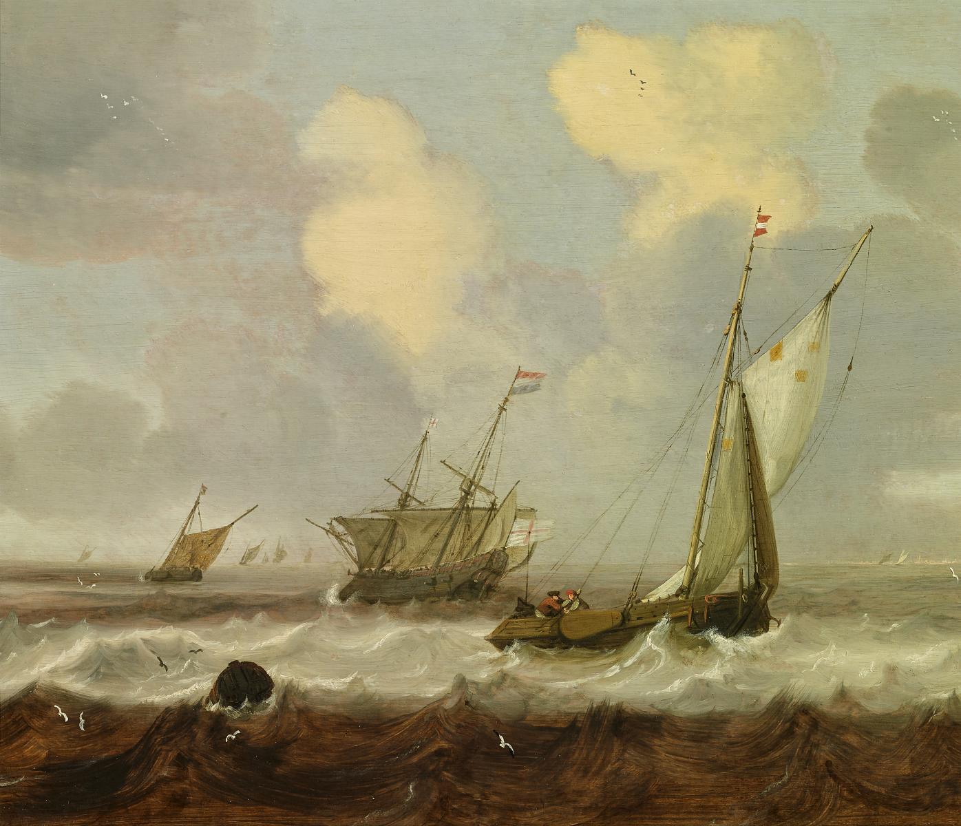 Cornelis Pietersz de Mooy - Schiffe auf rauer See