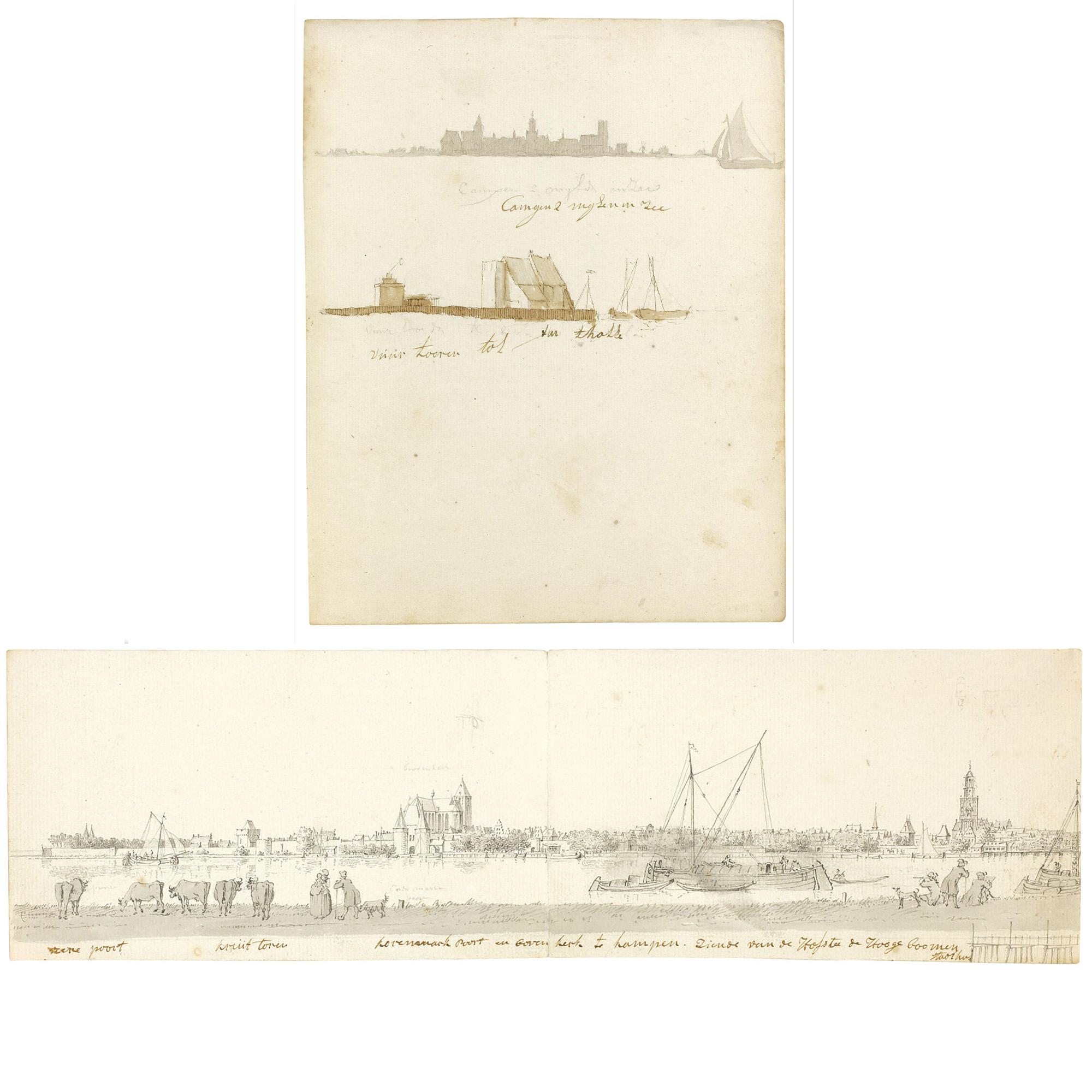 Cornelis Pronk - A Pair Of Views Of Kampen