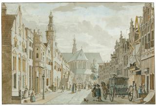 Cornelis Pronk - The Langestraat, Alkmaar, With The Town Hall And The St. Laurenskerk