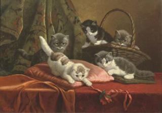 Cornelis Raaphorst - Kittens Playing