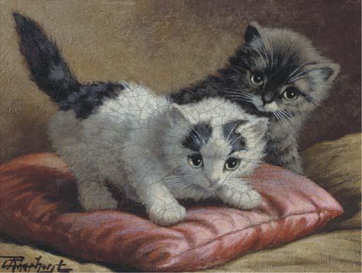 Cornelis Raaphorst - Playful Kittens