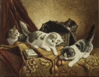 Cornelis Raaphorst - Playfull kittens