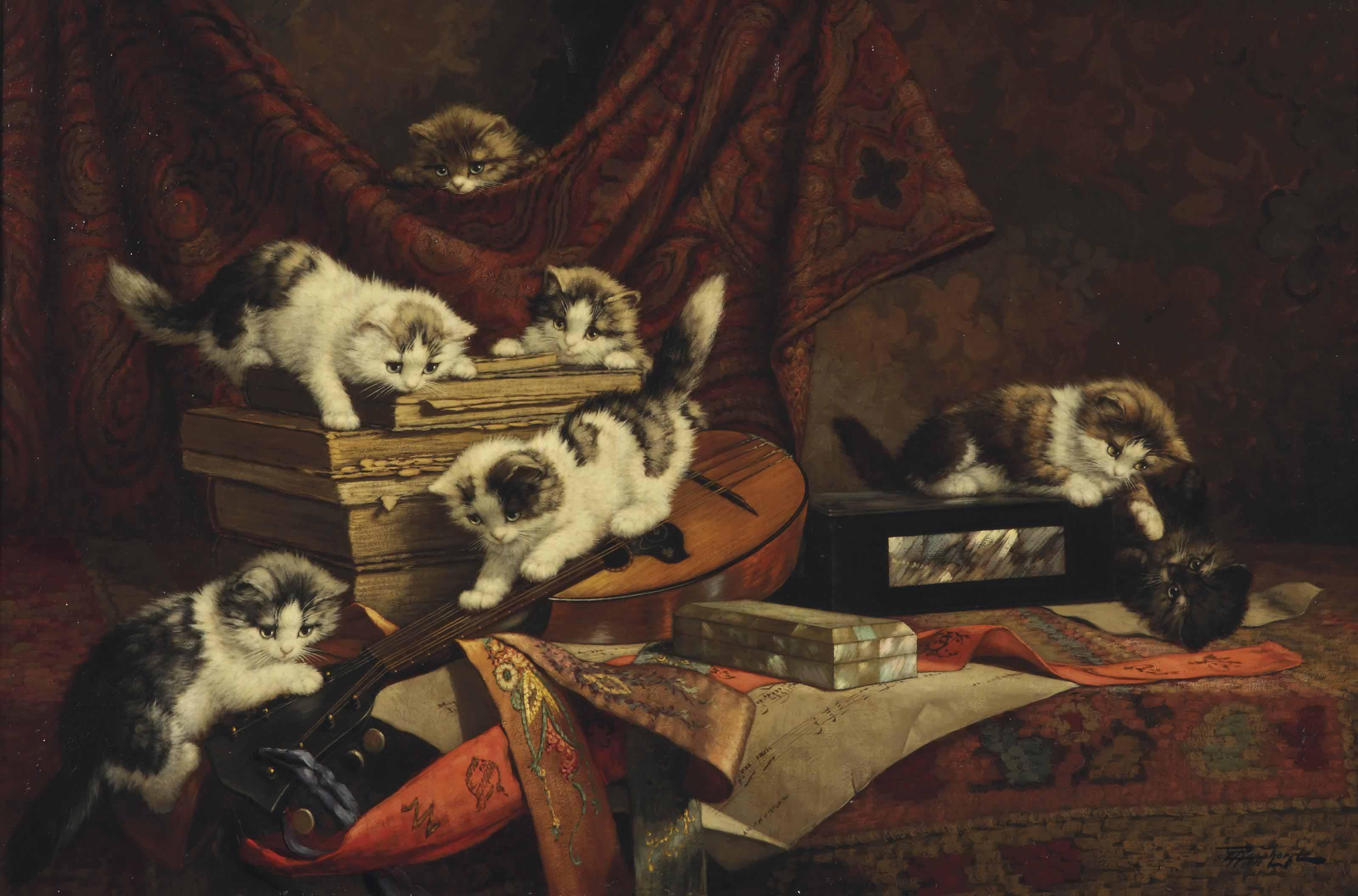 Cornelis Raaphorst - Playing Kittens