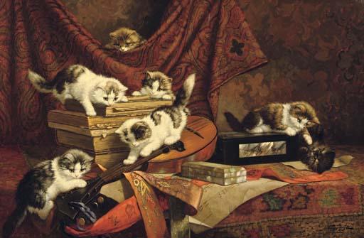 Cornelis Raaphorst - Playing kittens