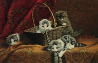 Cornelis Raaphorst - Playing kittens