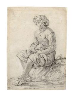 Cornelis Saftleven - A seated youth