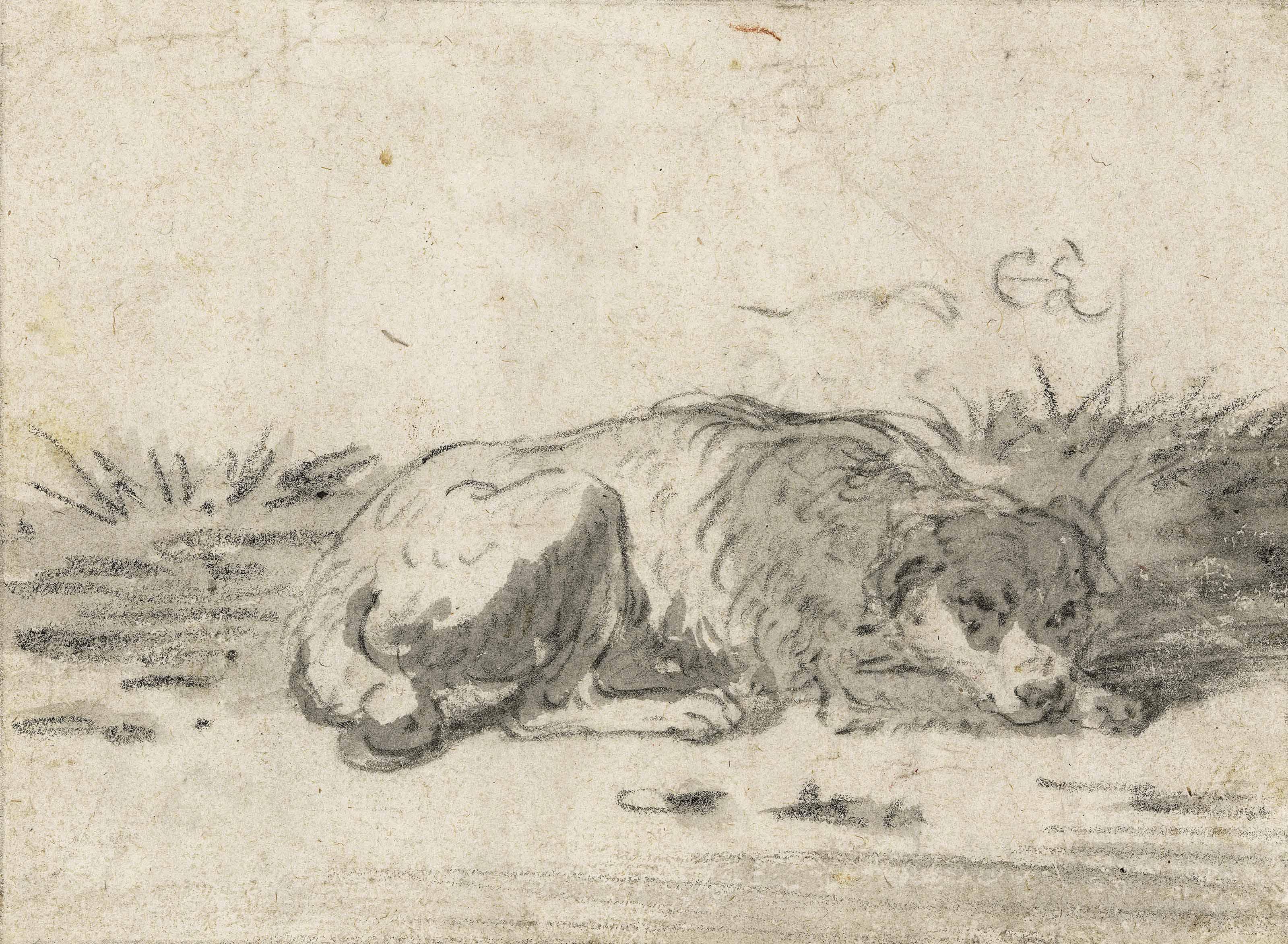 Cornelis Saftleven - A sleeping dog