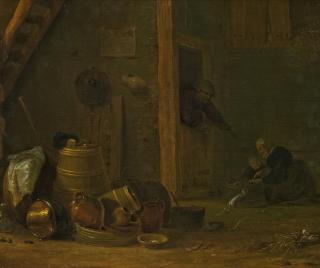 Cornelis Saftleven - Holländisches Bauerninterieur