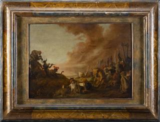 Cornelis Saftleven - Scena satirica sulle autorità della Chiesa cattolica