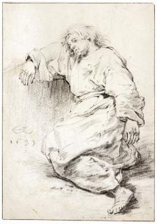 Cornelis Saftleven - Study Of A Reclining Youth