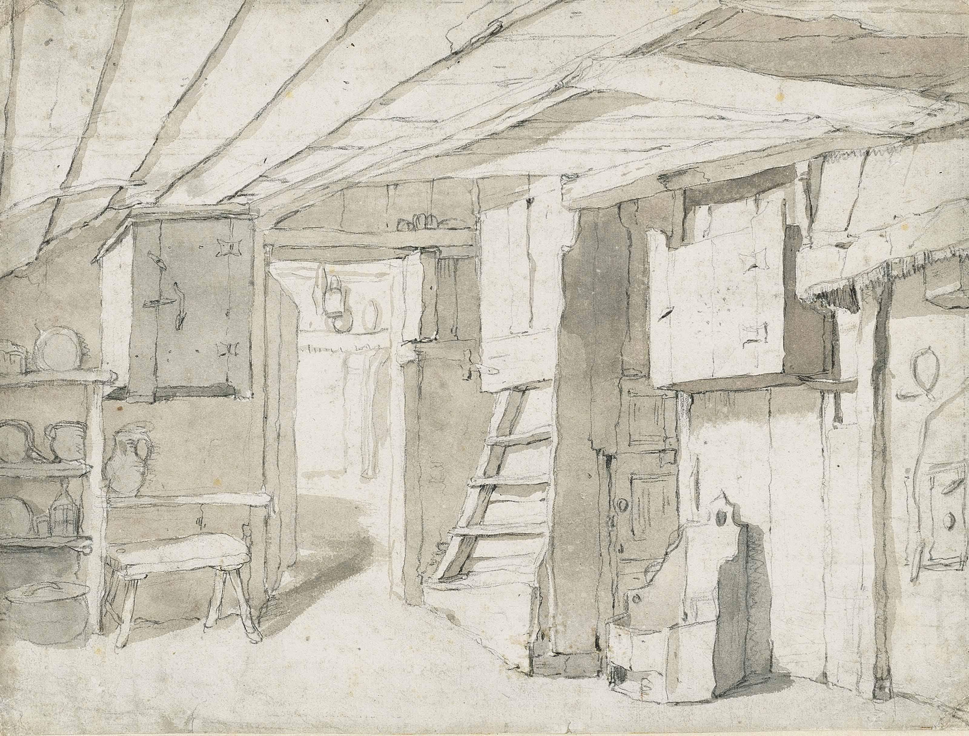 Cornelis Saftleven - The Interior Of A Kitchen