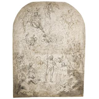 Cornelis Schut - The Resurrected Christ Standing Among Groups Of Angels And Saints