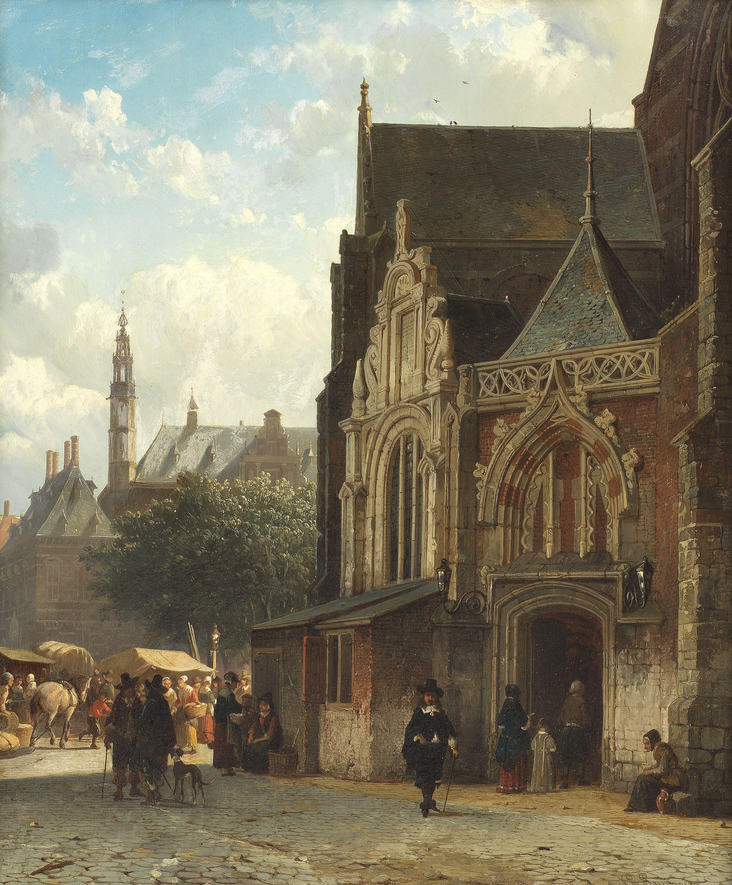 Cornelis Springer - Leaving church