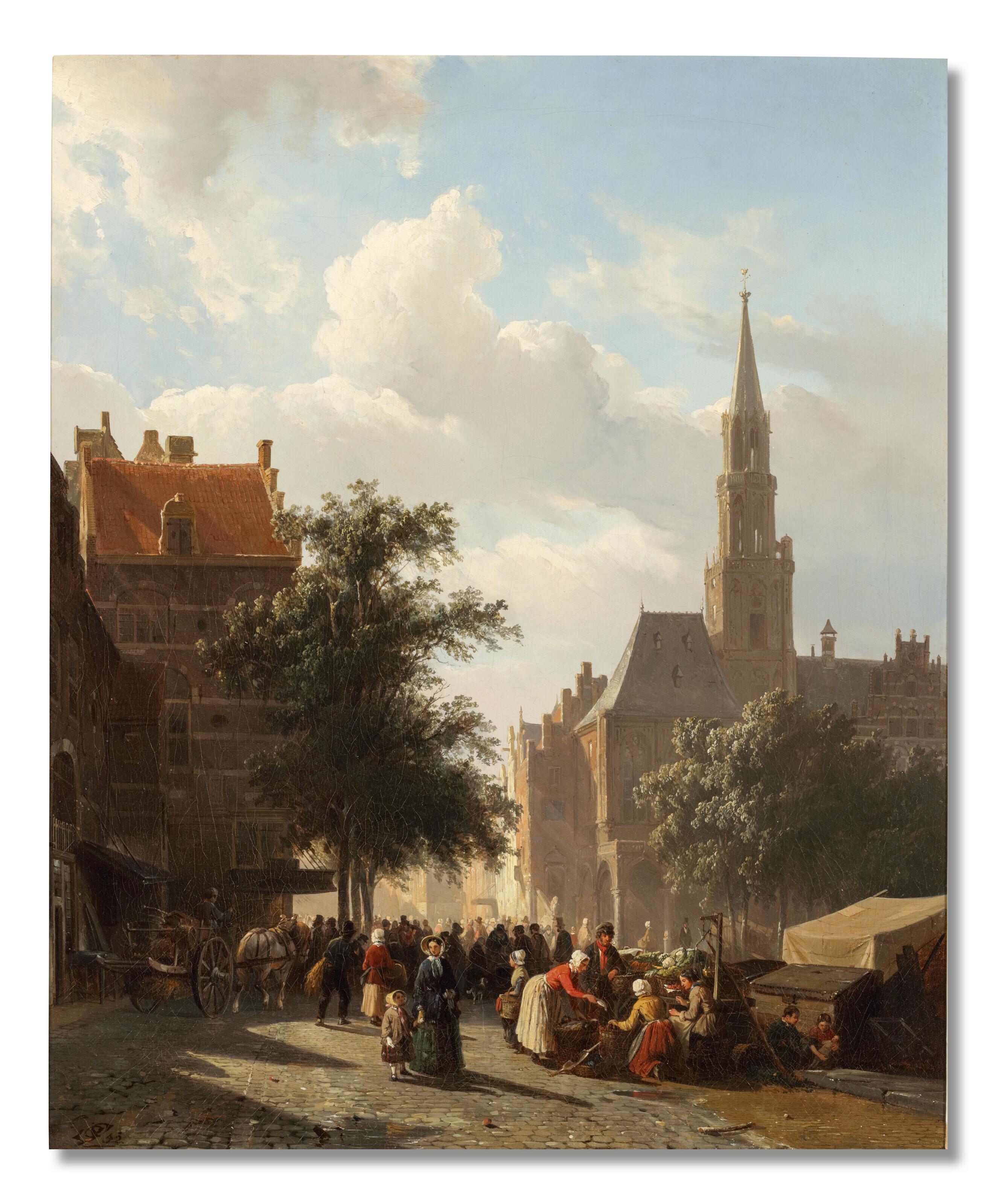 Cornelis Springer - The vegetable market