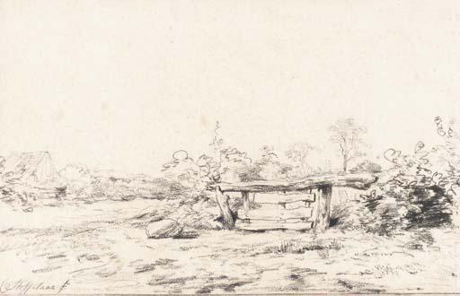 Cornelis Steffelaar - A Landscape With A Wooden Fence