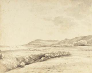 Cornelis Steffelaar - A riverlandscape with a ferry