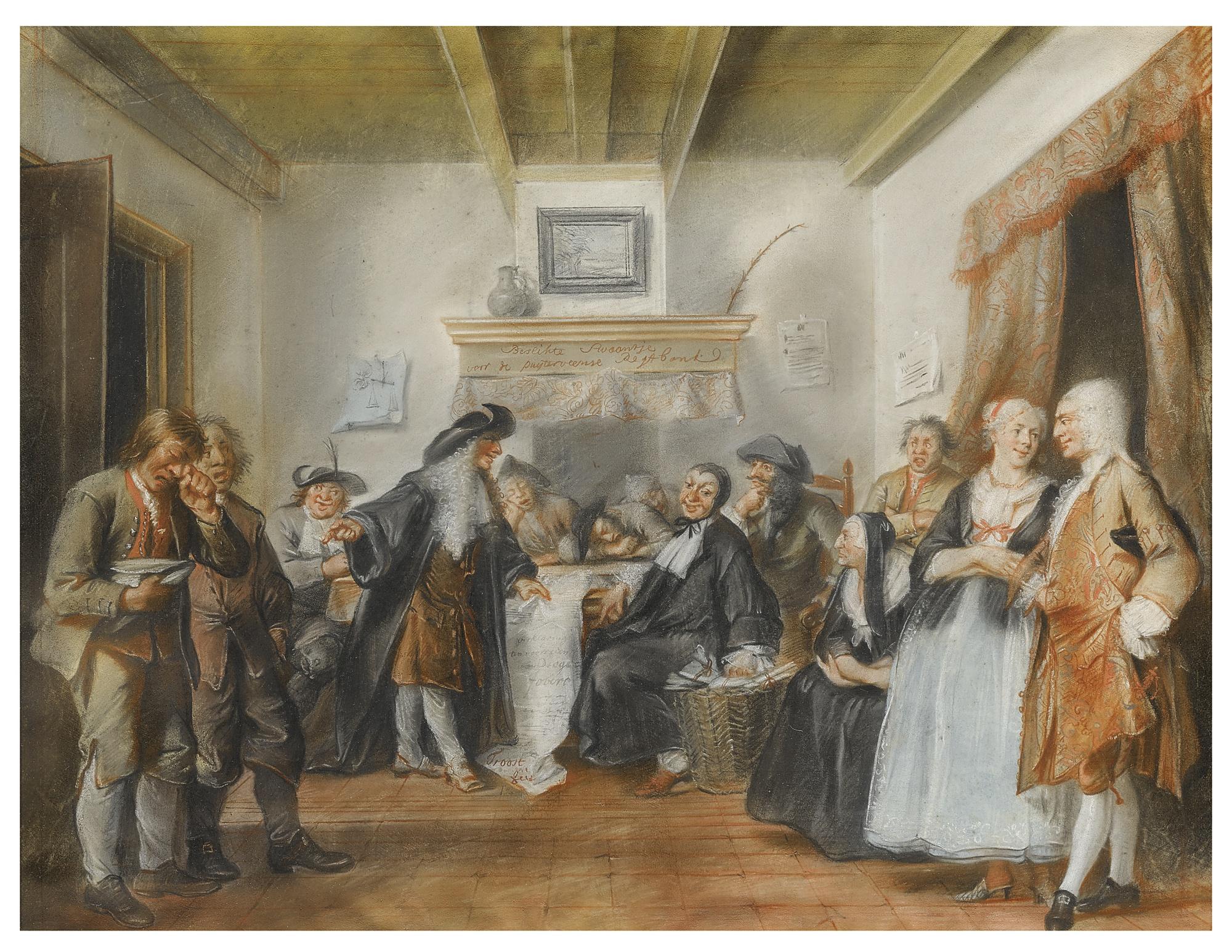 Cornelis Troost - Theatre Scene: A Country Courtroom