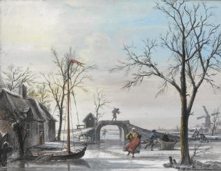 Cornelis Troost - Winter Landscape With Skaters