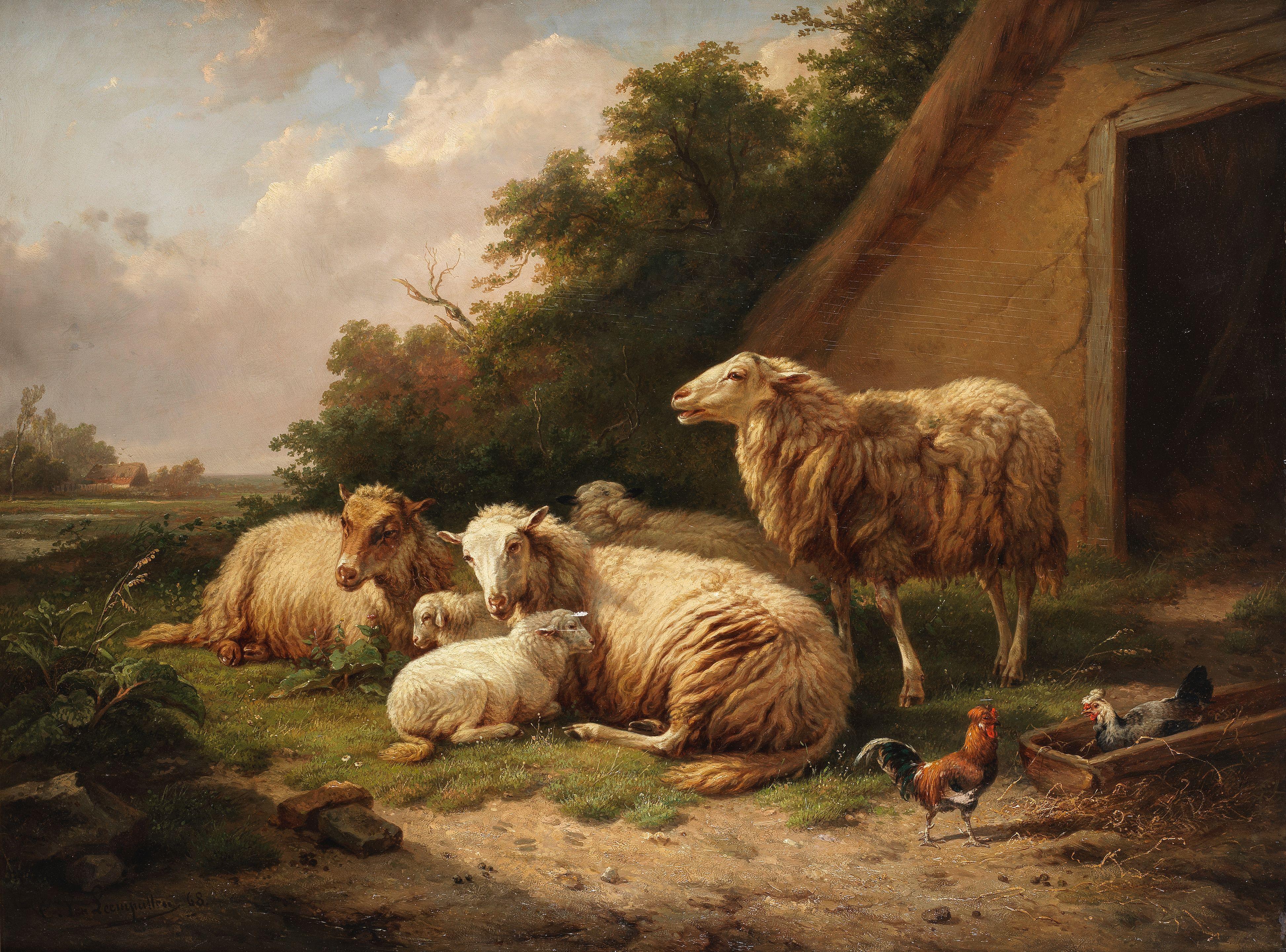 Cornelis van Leemputten - Sheep at rest
