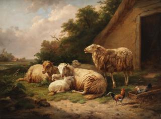 Cornelis van Leemputten - Sheep at rest