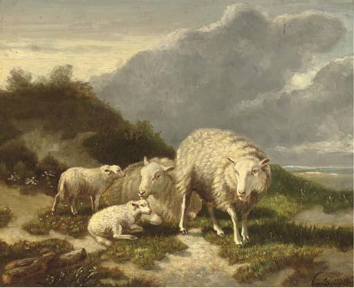 Cornelis van Leemputten - Sheep in the dunes
