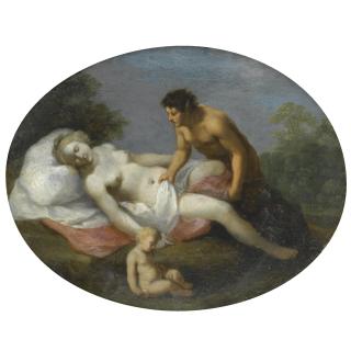 Cornelis van Poelenburch - Venus And A Satyr: An Allegory Of Chastity Overcome By Lust