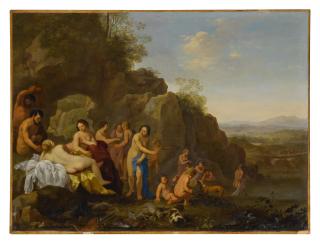 Cornelis Van Poelenburgh - Diana and her attendants in a landscape with the spoils of the hunt