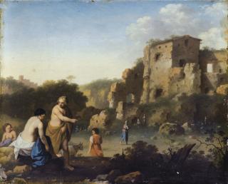 Cornelis van Poelenburgh - Paysage Italianisant Animé De Personnages