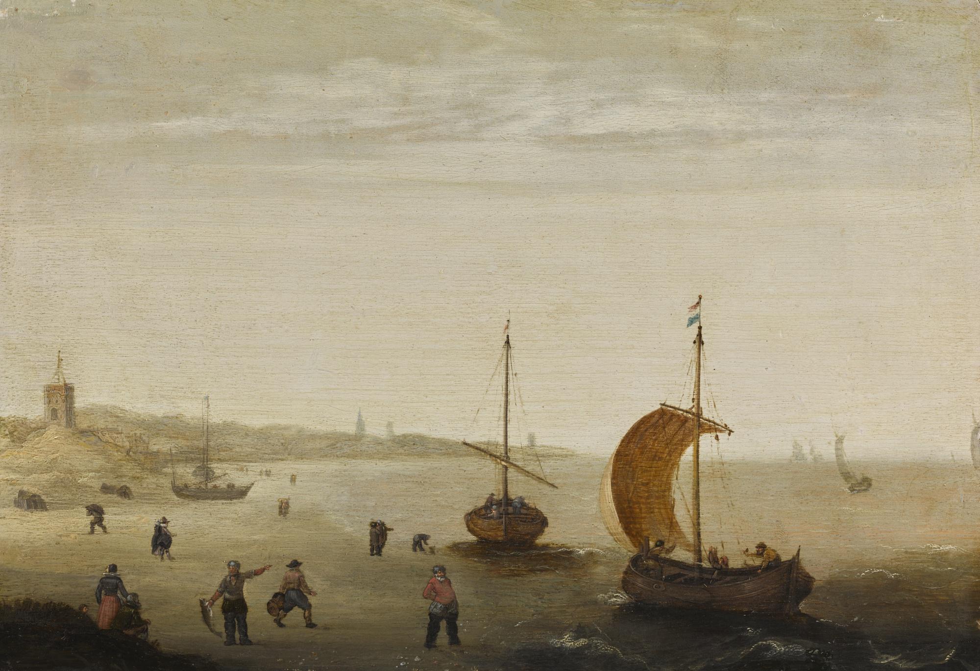Cornelis Verbeeck - The Beach At Egmond-Aan-Zee