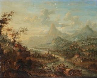 Cornelis Verdonck - An extensive river landscape with figures