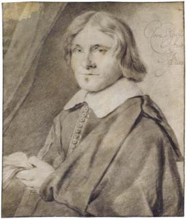 Cornelis Visscher - Portrait D\'Homme En Buste, Tenant Des Gants