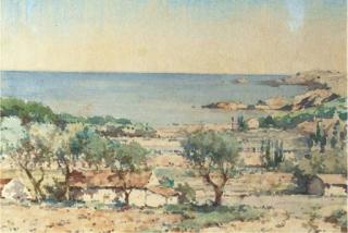 Cornelis Vreedenburgh - A sunny Mediterranean landscape