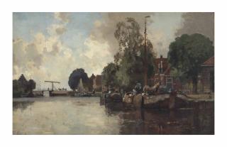 Cornelis Vreedenburgh - A tranquil morning along a river