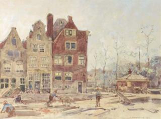 Cornelis Vreedenburgh - Bouwput: A building-site