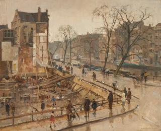 Cornelis Vreedenburgh - Doorbraak Hoek Paleisstraat/Singel te Amsterdam