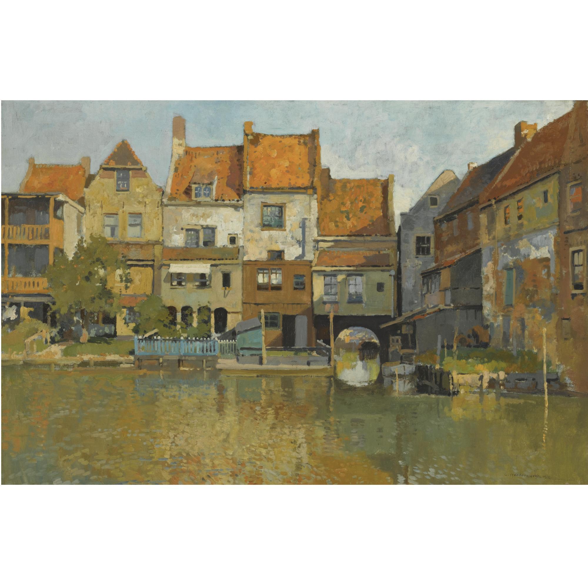 Cornelis Vreedenburgh - Dutch Houses On The Waterfront, Enkhuizen