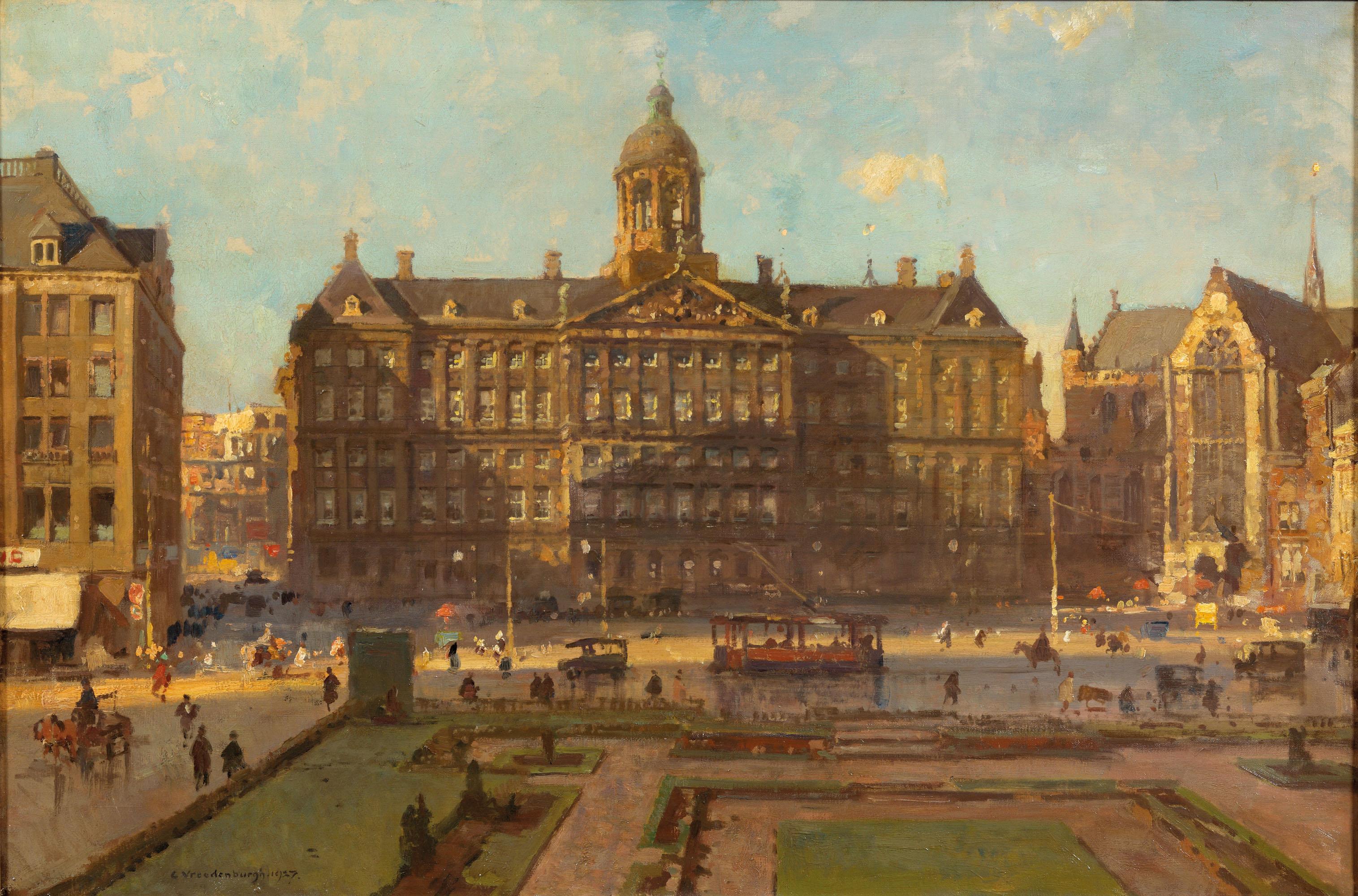 Cornelis Vreedenburgh - The Royal Palace and the Nieuwe Kerk on the Dam, Amsterdam