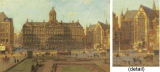 Cornelis Vreedenburgh - The Royal Palace and the Nieuwe Kerk on the Dam, Amsterdam