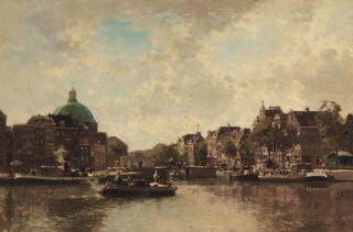 Cornelis Vreedenburgh - View of the Singel with the Koepelkerk beyond, Amsterdam