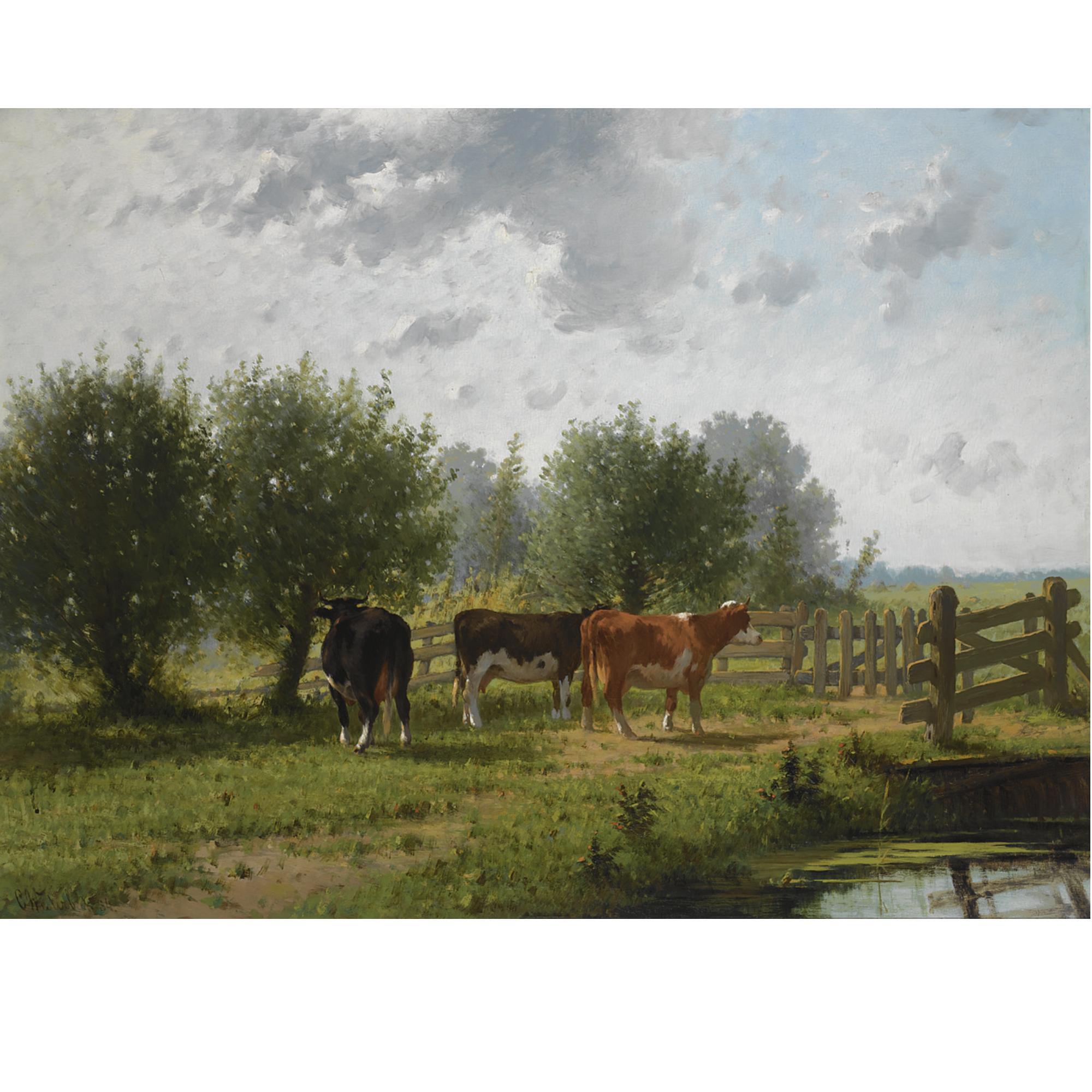 Cornelis Westerbeek sr. - A Summerlandscape With Cows