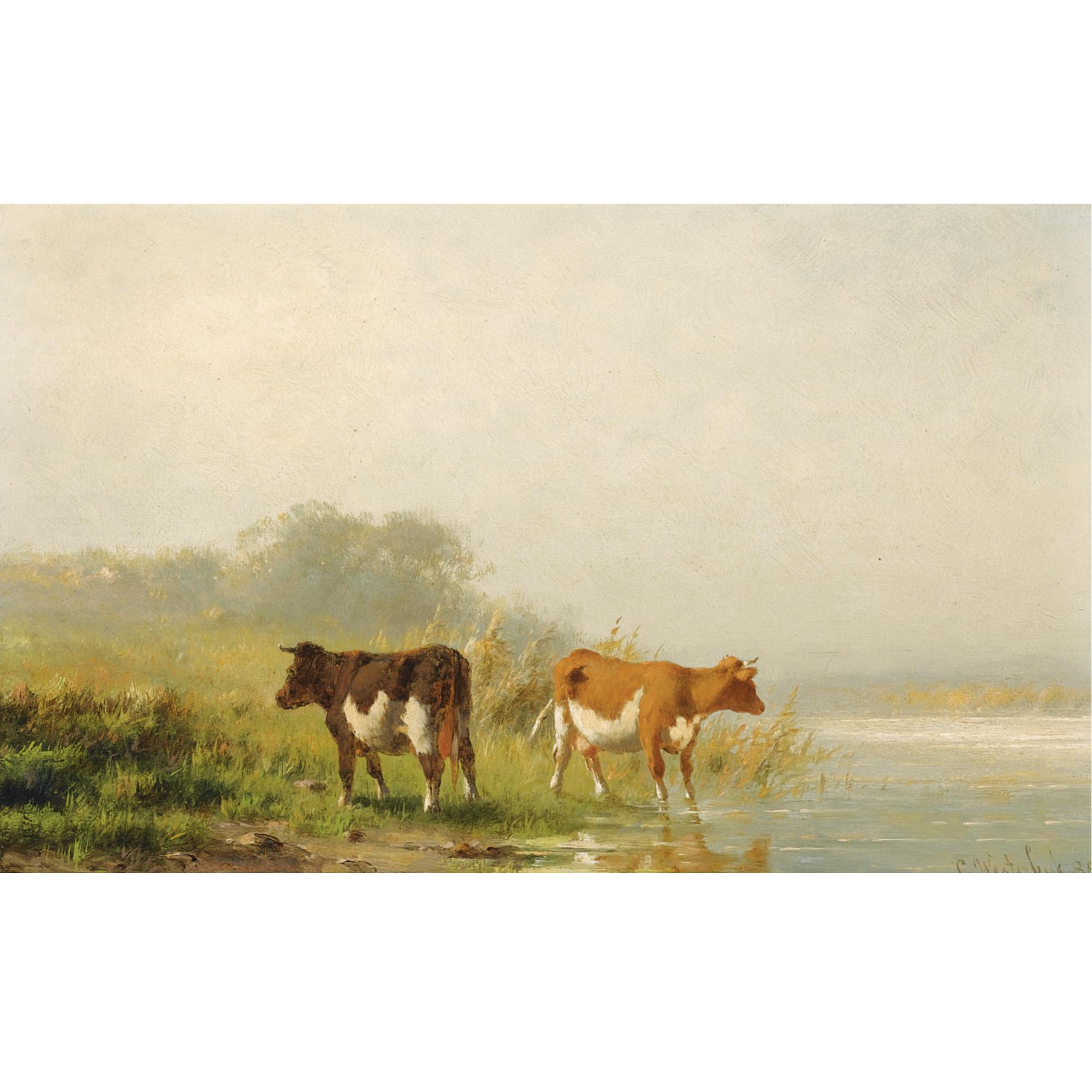 Cornelis Westerbeek sr. - Cows Near The Waterside