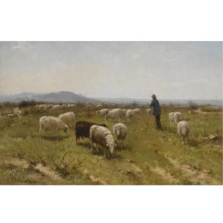 Cornelis Westerbeek sr. - Leading The Flock Across The Heathland