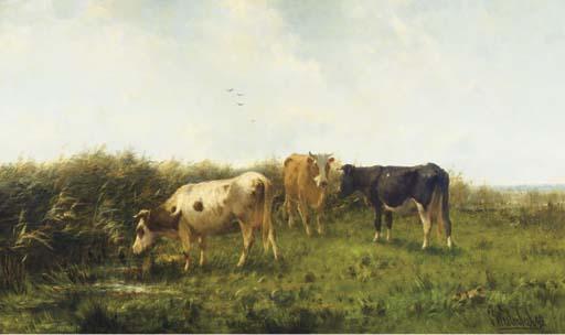 Cornelis Westerbeek - Cattle In A Meadow